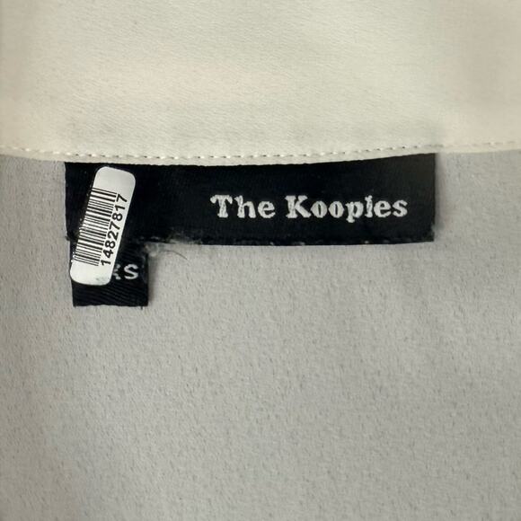 The Kooples White Floral Lace Crepe Long Sleeve Sheer Button Down Blouse Sz XS - Picture 4 of 13